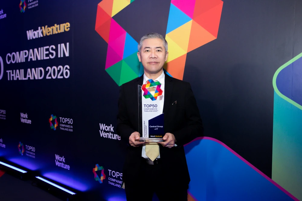 Central Group Wins “Top 50 Companies in Thailand 2026 Awards” from WorkVenture for the 8th Consecutive Year